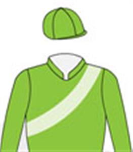 Apple green, light green sash, apple green cap