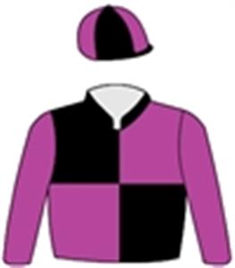 Black & crimson quarters, crimson sleeves & quartered cap