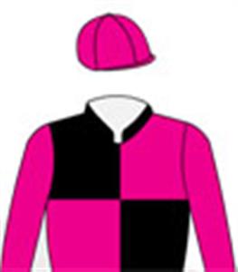 Black & pink quarters, pink sleeves & cap