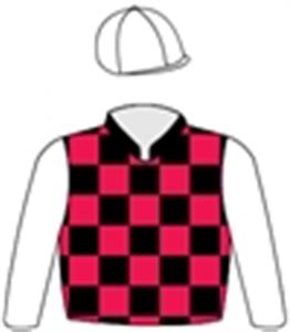 Black & red chequers, white sleeves & cap