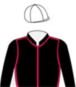 Black, red seams, white cap