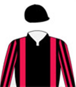 Black, red striped sleeves, red braces, black cap