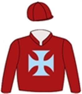 Cardinal, sky blue Maltese cross, cardinal cap
