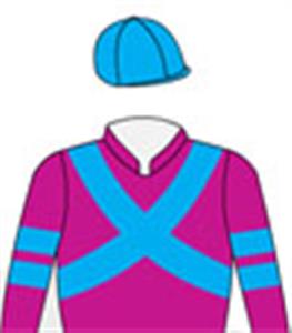 Cerise, cambridge blue crossed sashes, arm bands & cap