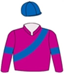 Cerise, royal blue sash, armbands & cap