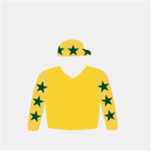 Gold, emerald green stars on sleeves & cap