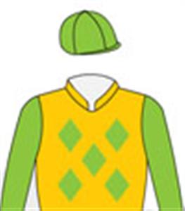 Gold, light green diamonds, sleeves & cap