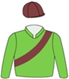 Light green, brown sash & cap