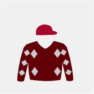 Maroon, silver diamonds & sleeves, maroon cap with silver pompom