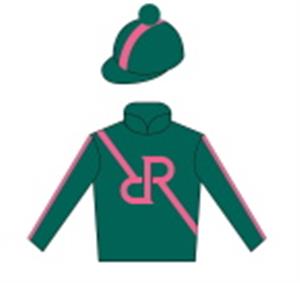 Moss Green with salmon logo, moss green sleeves with salmon stripe.