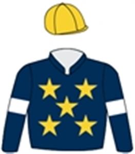 Navy blue, gold stars (b&f), white armbands, gold cap with navy blue star