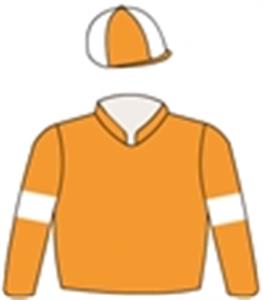 Orange, white armbands, orange & white quartered cap