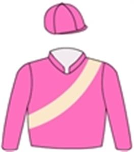 Pink, primrose sash, pink sleeves & cap