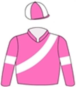 Pink, white sash & armbands, quartered cap