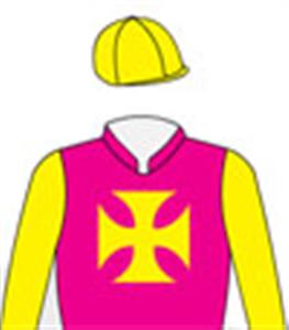 Pink, yellow Maltese cross, sleeves & cap