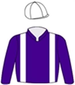 Purple, white braces & cap