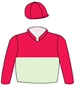 Red & beige halves, red sleeves & cap