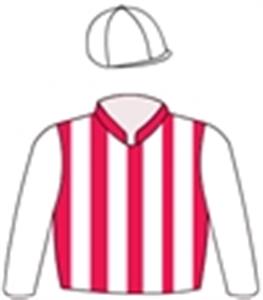 Red & white stripes, white sleeves & cap