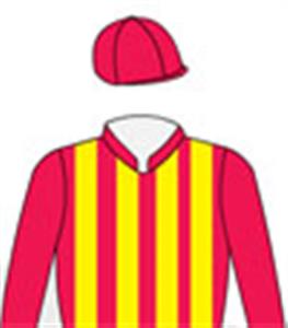 Red & yellow stripes, red sleeves & cap