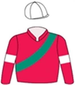 Red, emerald green sash, white arm bands & cap