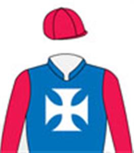 Royal blue, white maltese cross, red sleeves & cap