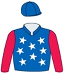 Royal blue, white stars, red sleeves, royal blue cap with white star