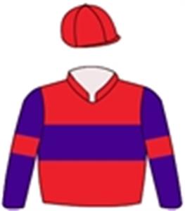 Scarlet, purple band & sleeves, scarlet armbands & cap