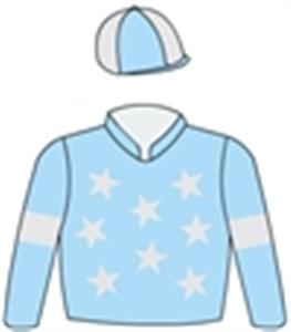 Sky blue, silver stars & armbands, quartered cap