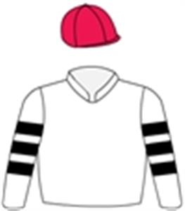White, black & white hooped sleeves & red cap