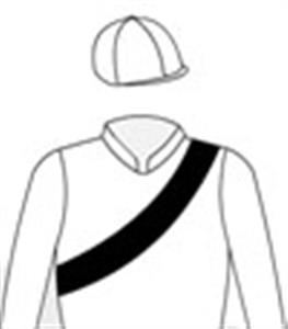 White, black sash, white cap