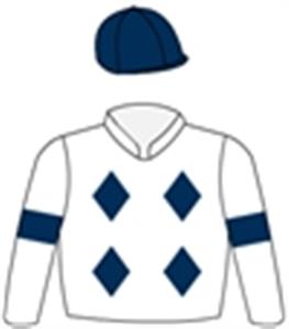 White, navy blue diamonds, armbands & cap