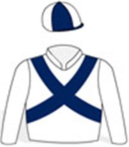 White, oxford blue crossed sashes & quartered cap