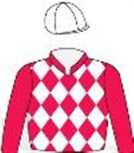 Red & white chequered diamonds, red sleeves, white cap