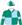 Emerald green & light blue quarters,emerald green sleeves,light blue armbands,quartered cap