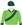 Lime green, dark green sash, cuffs, collar & cap
