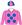 Pink, royal blue spots, quartered cap