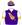 Purple, gold fern leaf (b&f), white sleeves, gold armbands, purple & gold hooped cap