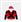Red, black crossed sashes, black sleeves with red V, red cap