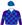 Royal blue & purple chequers, purple sleeves, royal blue armbands & cap