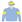 Sky blue, sky blue sleeves with yellow armband, sky blue, yellow & silver hooped cap